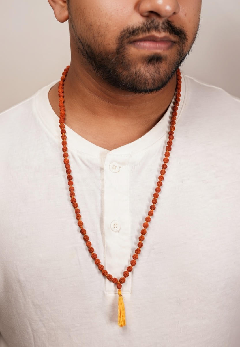 5 Mukhi Rudraksha Mala – Original Panchmukhi Rudraksha Jap Mala for Peace, Focus & Spiritual Growth