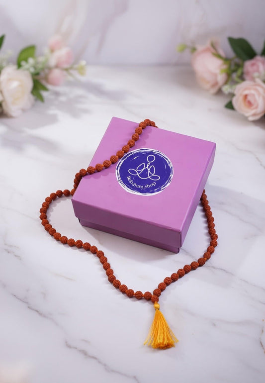 5 Mukhi Rudraksha Mala – Original Panchmukhi Rudraksha Jap Mala for Peace, Focus & Spiritual Growth