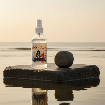 Gangajal Spray with Ganga Soil Bar – Holy Ganga Pooja Combo for Shanti & Purification